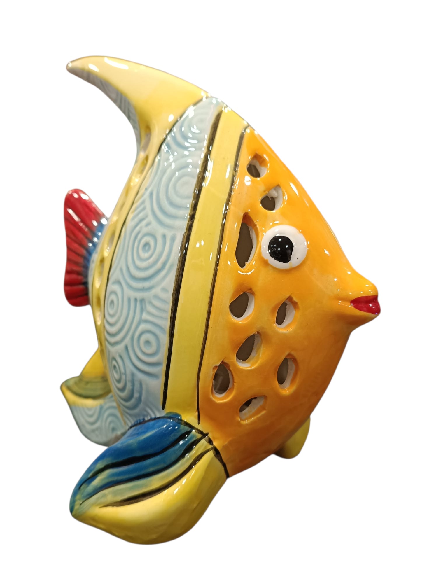 Pesce con spirali azzurre a led 3 Pesce con spirali azzurre a led 3