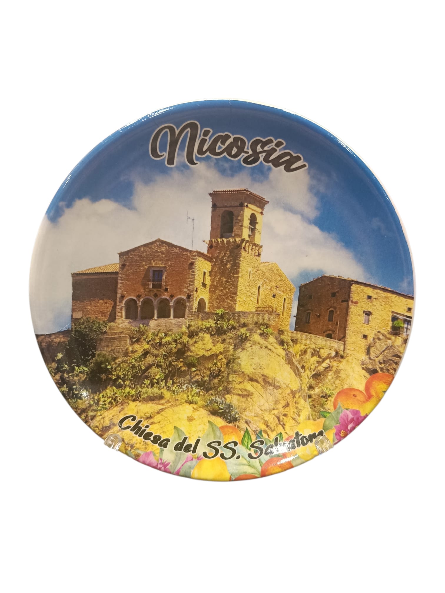 Piattino Nicosia 10 cm Basilica Santissimo Salvatore