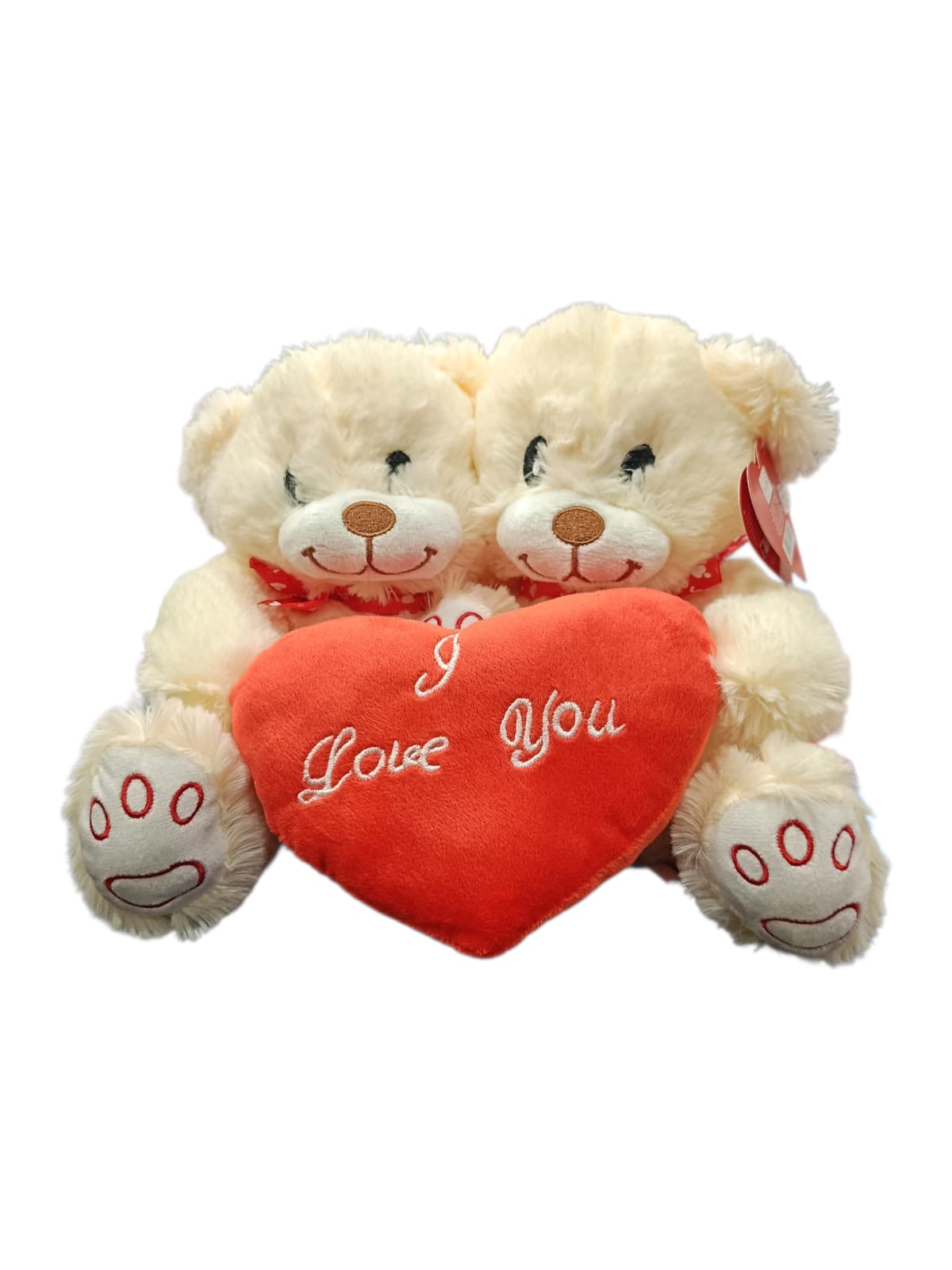 Peluche doppio con orsetti bianchi