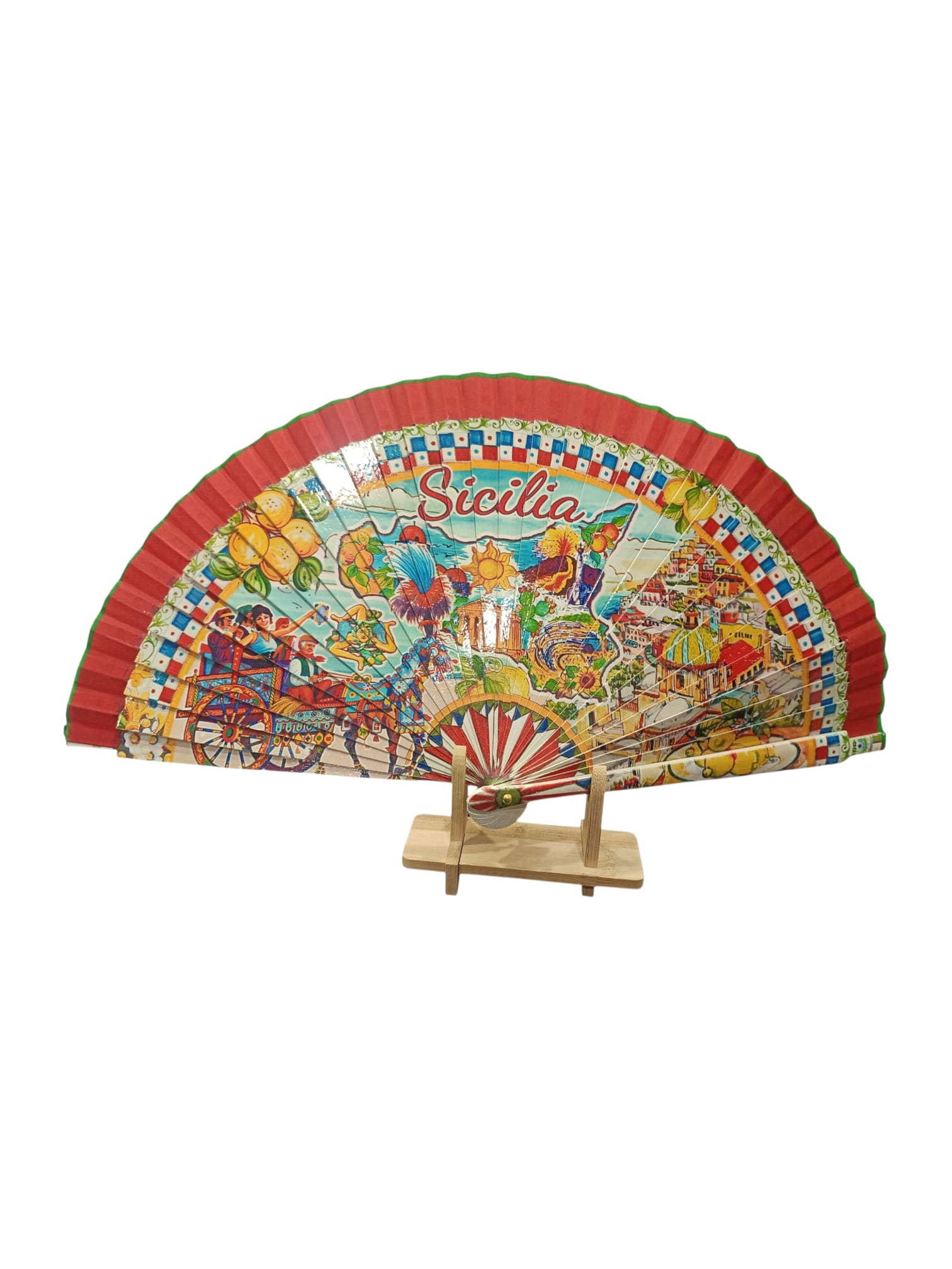 Ventaglio in legno rosso sicilia
