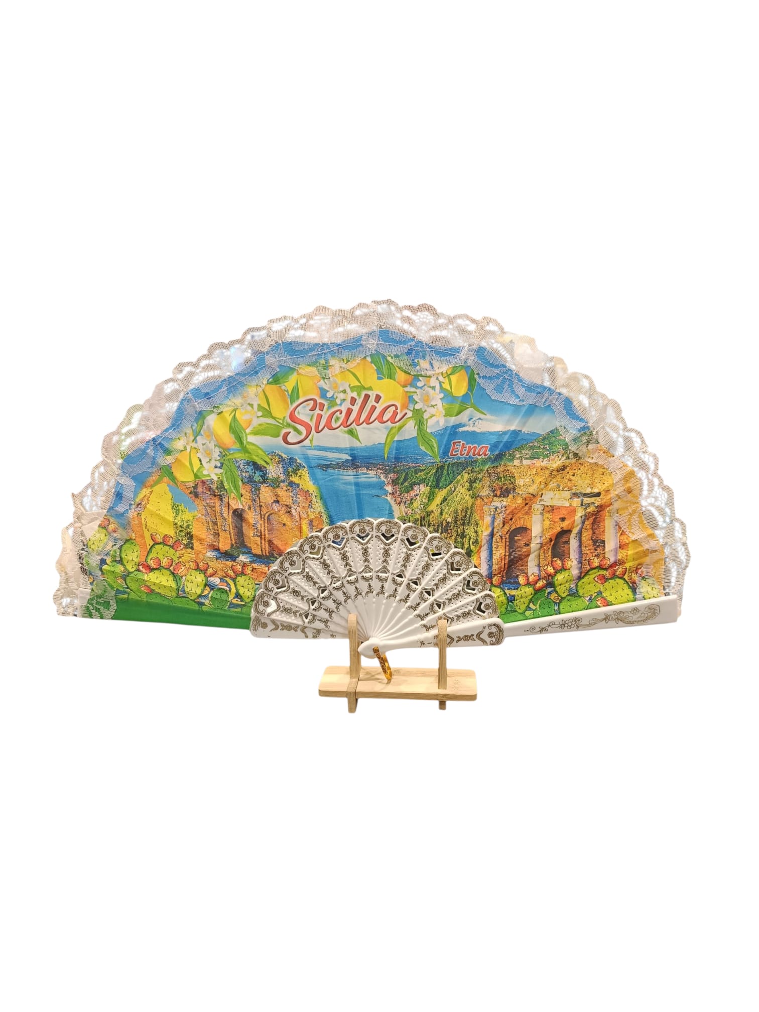 Ventaglio Siciliano con pizzo bianco Sicilia