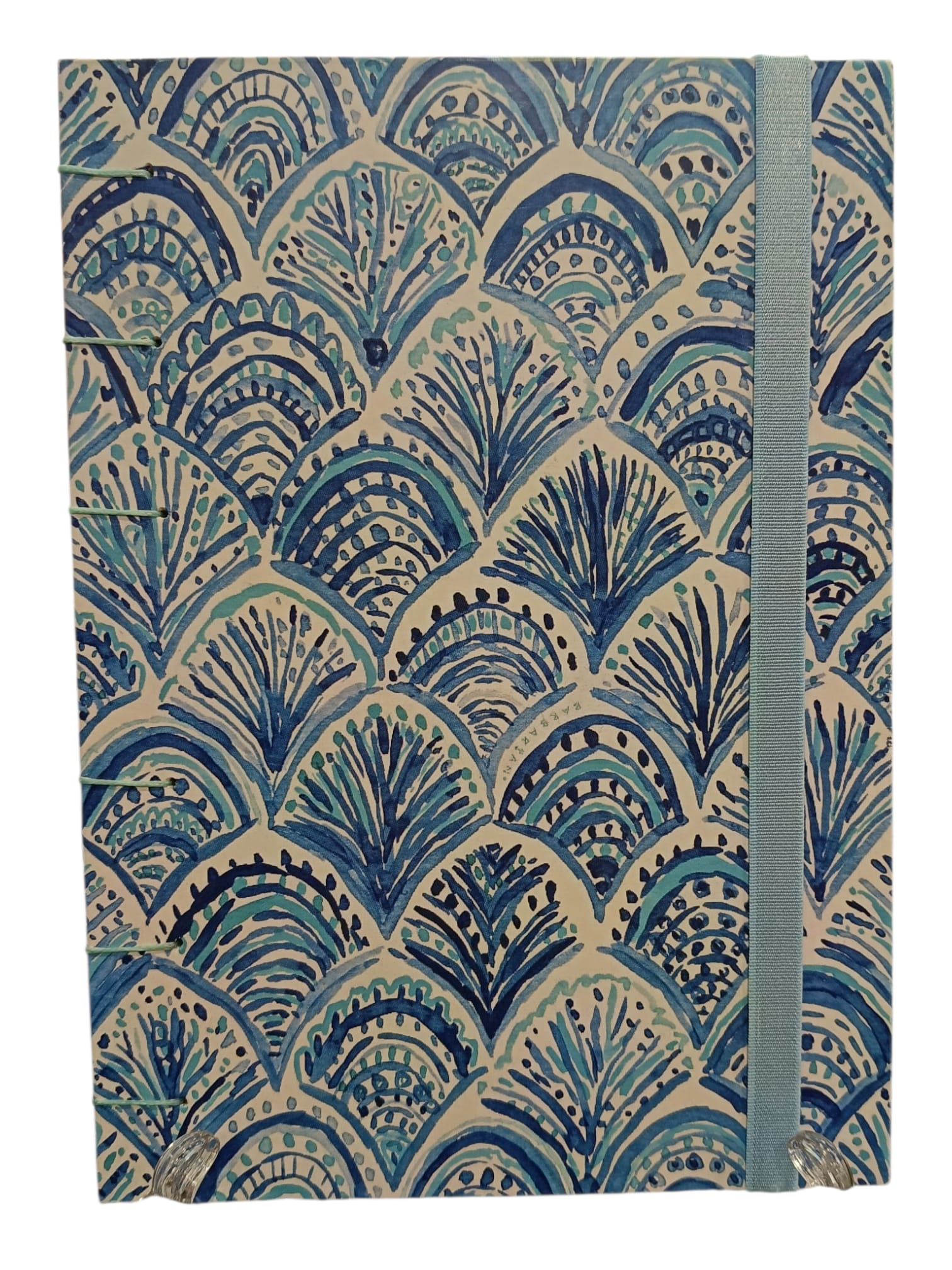 Quaderno fatto a mano fantasie blu davanti