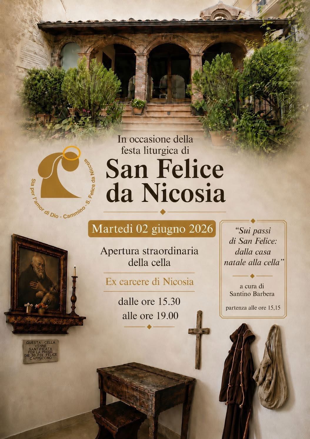 Apertura Cella di San Felice da Nicosia Giugno 2026