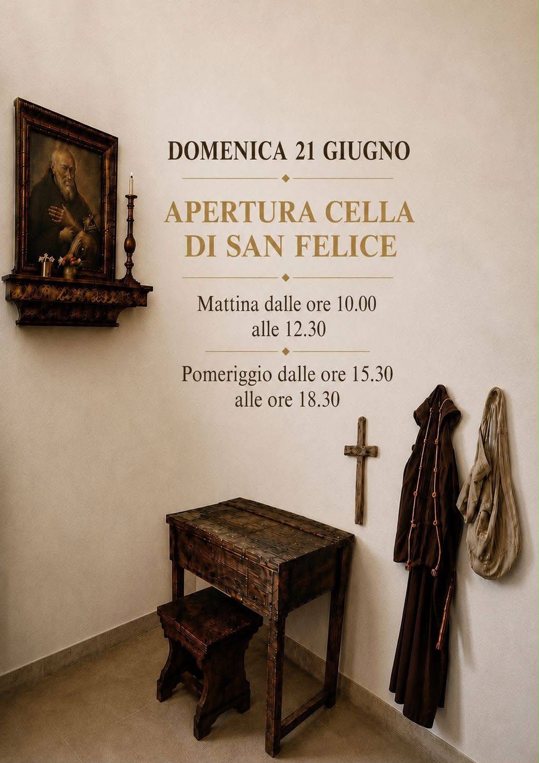 Apertura della Cella di San Felice – Giugno 2026